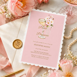Eleganta pärlor och Prosecco Rosa Bröllopsdusch Inbjudningar