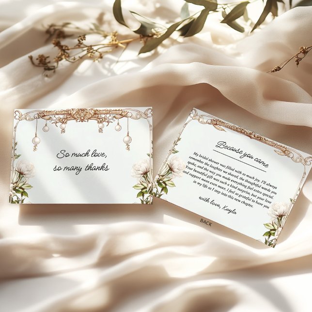 Eleganta pärlor och Prosecco tackkort Tack Kort (Skapare uppladdad)