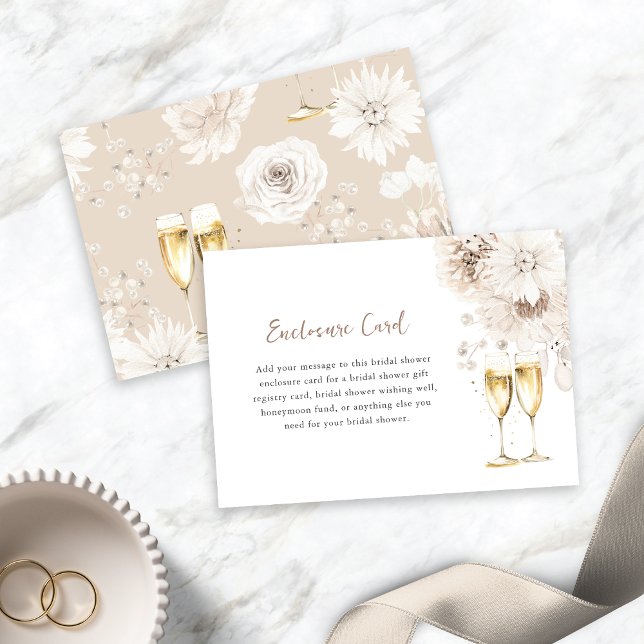 Eleganta pärlor och Prosecco Tilläggskort (Elegant Pearls and Prosecco Enclosure Card
)