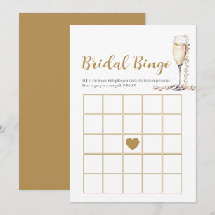 Eleganta pärlor & Prosecco Bröllop Bingo Spelkort Inbjudningar