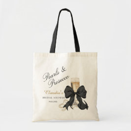 Eleganta pärlor & Prosecco bröllopsduschpresent Tygkasse