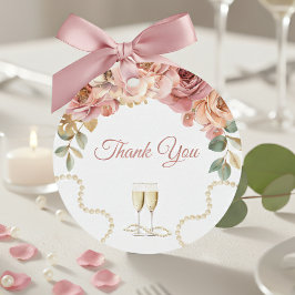 Eleganta pärlor & Prosecco Bröllopsfest Tacksamhet Gåvor Etiketter