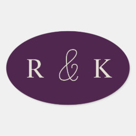 Eleganta parmonogram ovalt klistermärke