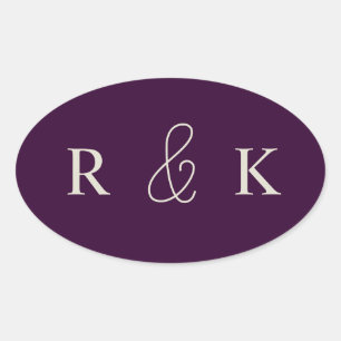 Eleganta parmonogram ovalt klistermärke