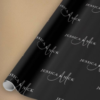 Eleganta parnamn & monogram presentpapper