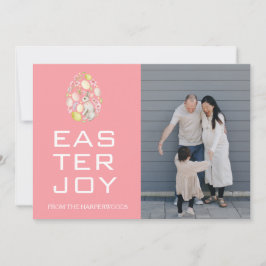 Eleganta påskhälsningar Påskägg Familjefoto Julkort