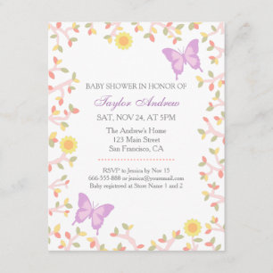 Eleganta Pastell Fjäderlöv Baby Shower Inbjudningar