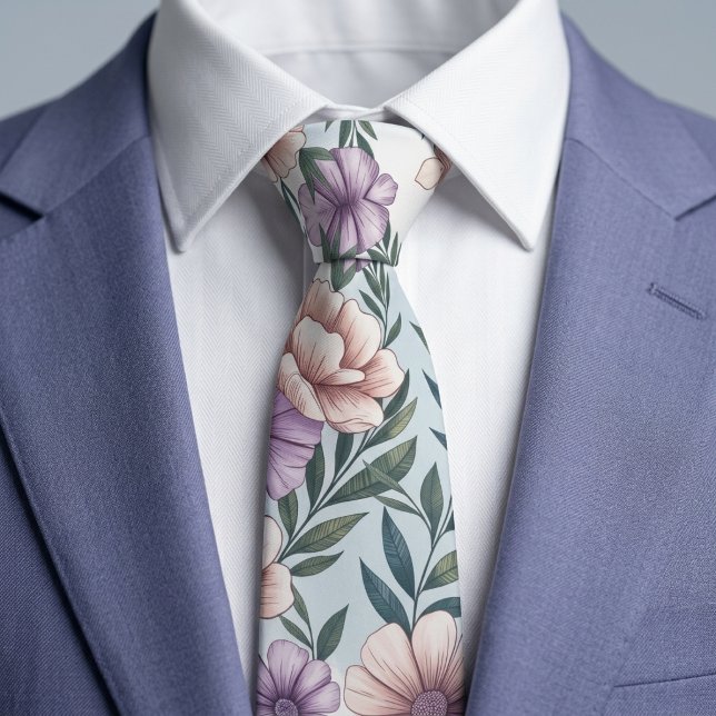 Eleganta Pastellblommor  Slips (Skapare uppladdad)