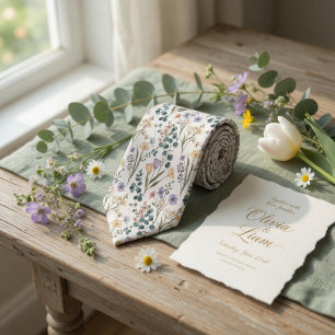 Eleganta Pastellfärgade Vildblommor Slips