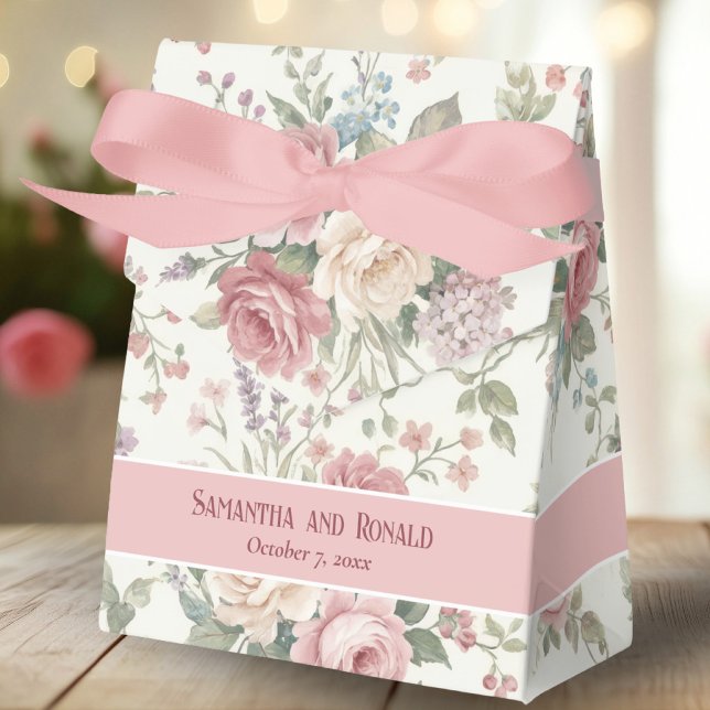 Eleganta Pastellrosor Shabby Chic Bröllop  Presentaskar (Skapare uppladdad)