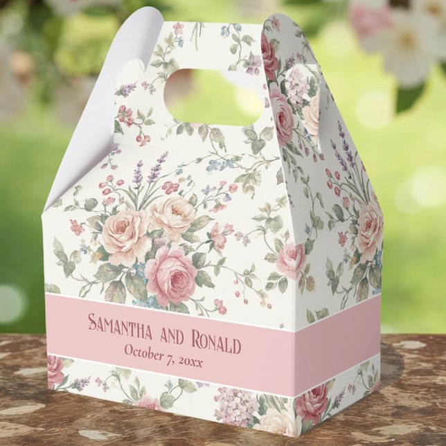 Eleganta Pastellrosor Shabby Chic Bröllop Presentaskar (Skapare uppladdad)