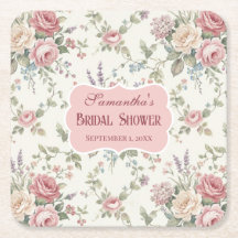 Eleganta Pastellrosor Shabby Chic Bröllopsdusch