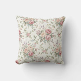 Eleganta Pastellrosor Shabby Chic Kudde