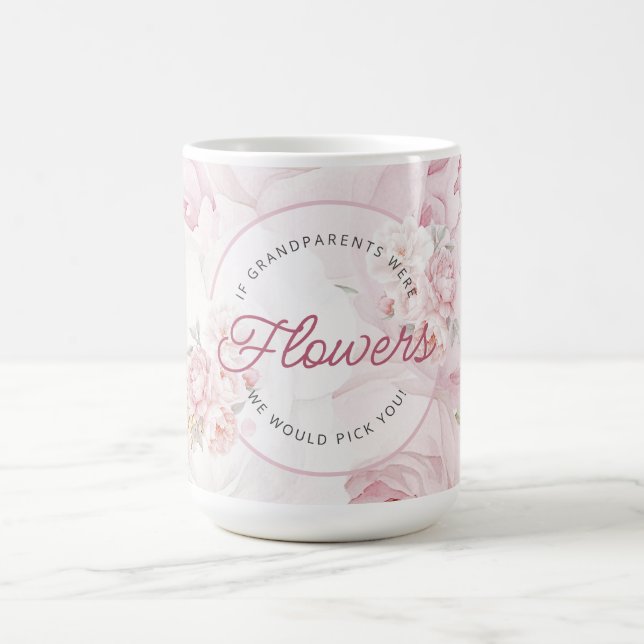 Eleganta Peonyblommor Farföräldrar Vi Skulle Välja Kaffemugg (Center)