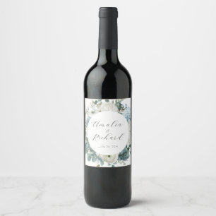Eleganta personliga flasketiketter med blommotiv f vinflaska etikett