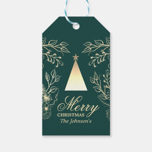 Eleganta personliga julpresentkort presentetikett (Framsidan)