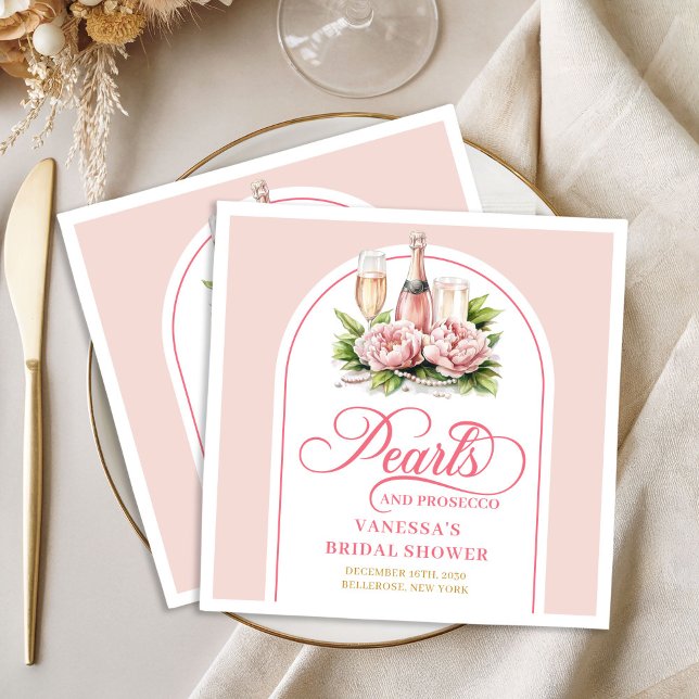 Eleganta personliga rosa och guld bröllopsservette pappersservett (Elegant Personalized Blush and Gold Bridal Napkin)