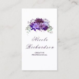 Eleganta plommon och violett lila blommor som är visitkort