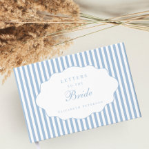 Eleganta Preppy Dammt blåa brev till bruden