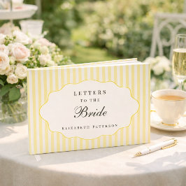 Eleganta Preppy Smörgulda Bokstäver Till Bruden Gästböcker