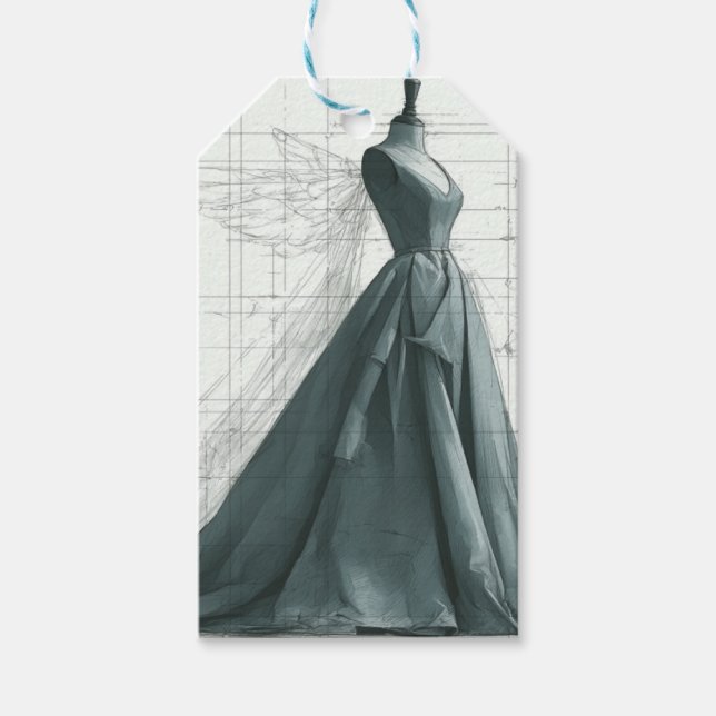 Eleganta presentkort för mode – Parfym & klänning Presentetikett (Framsidan)