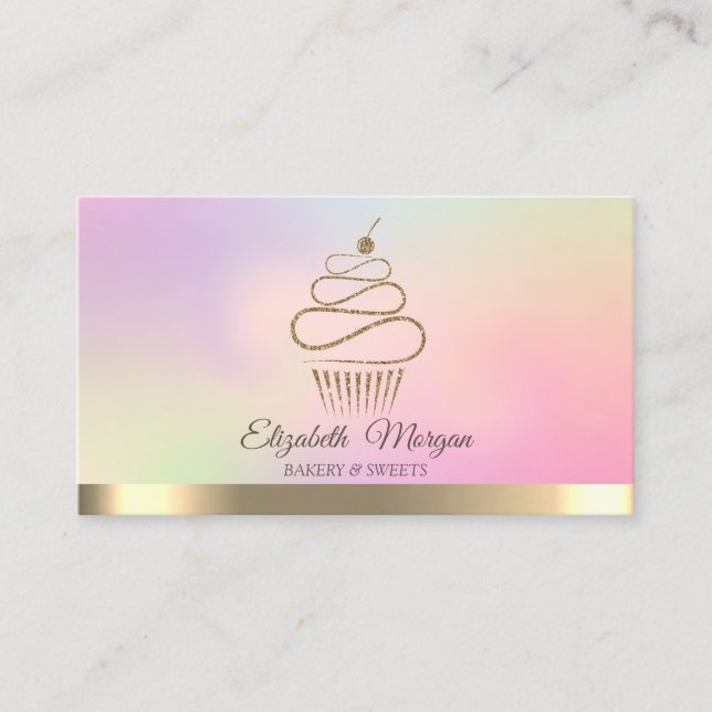Eleganta professionella cupcake-sötma visitkort (Framsida)
