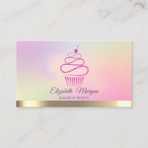 Eleganta Professionella Glitter Cupcake Godis Visitkort