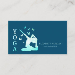 Eleganta professionella kvinnor silhuett yoga visitkort