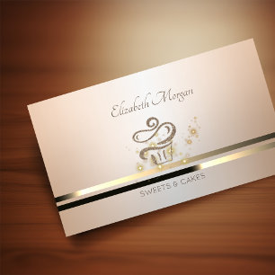 Eleganta professionella lysande cupcakes visitkort