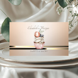Eleganta professionella ränder,Cupcake Visitkort