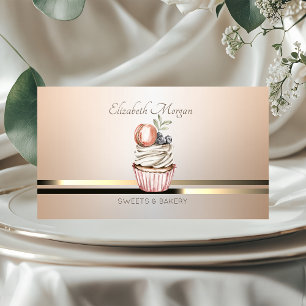 Eleganta professionella ränder,Cupcake Visitkort
