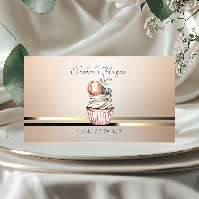 Eleganta professionella ränder,Cupcake Visitkort (Skapare uppladdad)