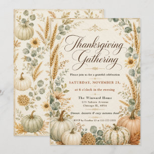 Eleganta pumpaför Thanksgiving Inbjudningar