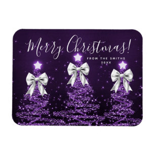 Eleganta Purple julgranar Silver Magnet