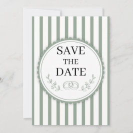 Eleganta räfflade Save the Date-ring i salvia Inbjudningar
