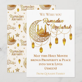 Eleganta Ramadan Mubarak moské lyktor i guld Julkort