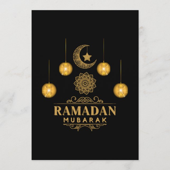 Eleganta Ramadan-nätter - Eid Mubarak 2026-helgdag Inbjudningar (Framsida)
