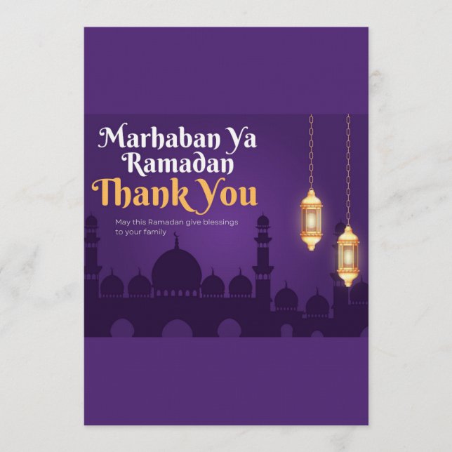 Eleganta Ramadanhälsningar - Guld Ramadan Kareem Inbjudningar (Framsida)