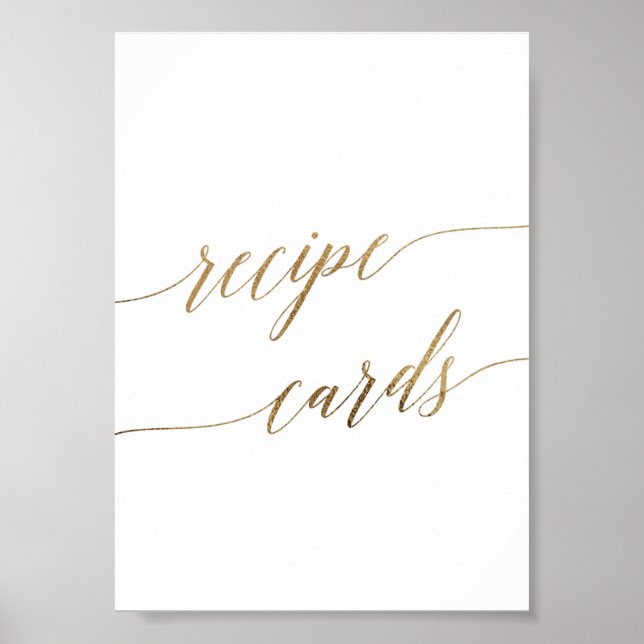 Eleganta receptkortsskyltar med guldkaligrafi poster (Framsidan)