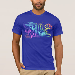 Eleganta regnbågeYoganamn av placerar Asanas Tee Shirt