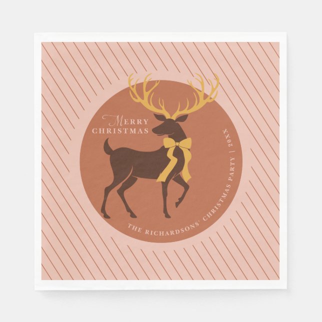 Eleganta renar Personlig julfest Pappersservett (Framsidan)
