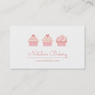 Eleganta Retro Trio Cupcakes Affärskort Visitkort