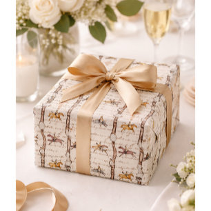 Eleganta ridskepsbälten och rosetter Beige skrivst Presentpapper