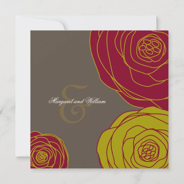 Eleganta ro som gifta sig inbjudan (Framsida)