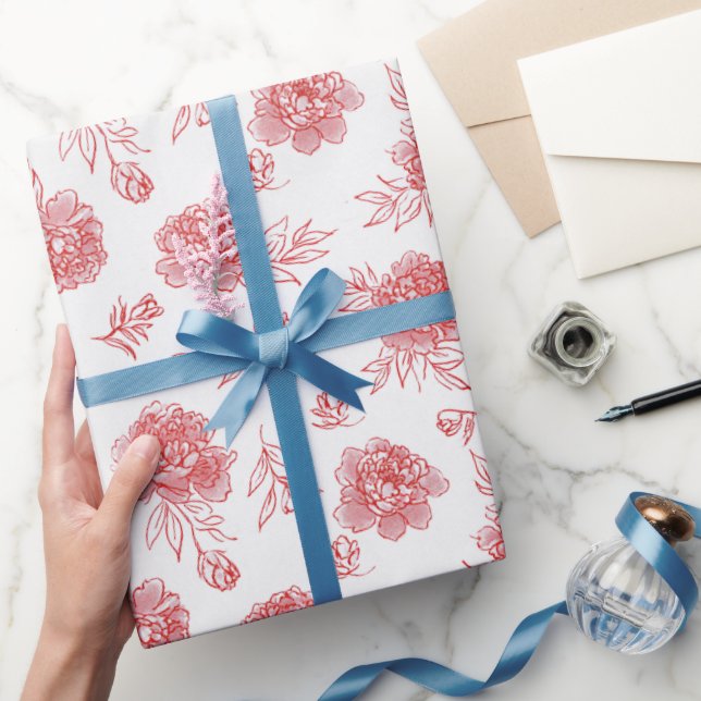 Eleganta röda blommor bröllop presentpapper (Gifting)