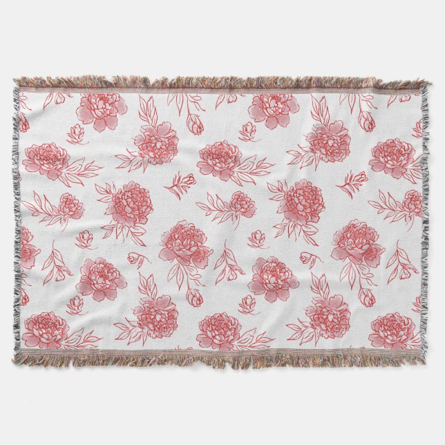 Eleganta röda blommor   filt (Framsidan)