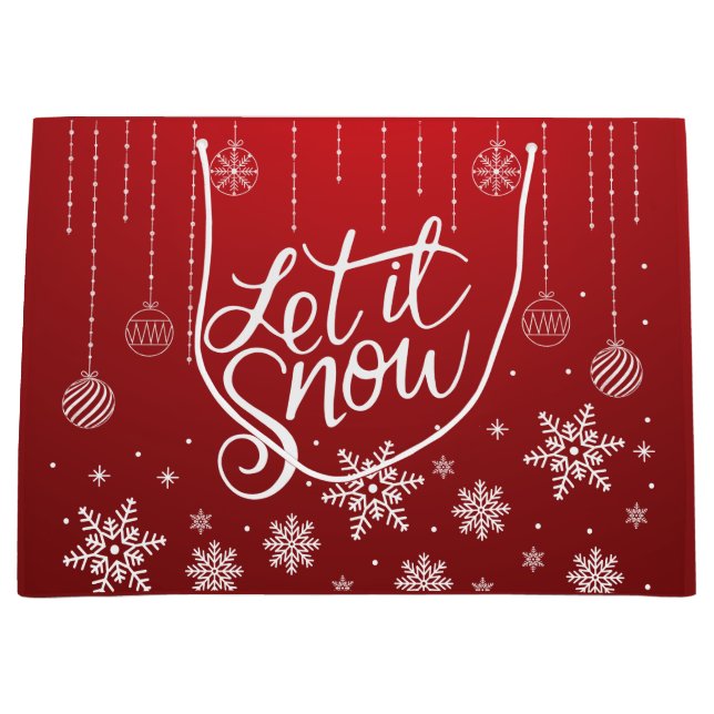Eleganta Röda God Jul Snöflingor (Framsidan)