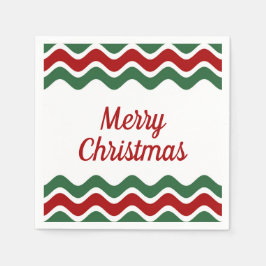 Eleganta röda gröna randiga jul pappersservett