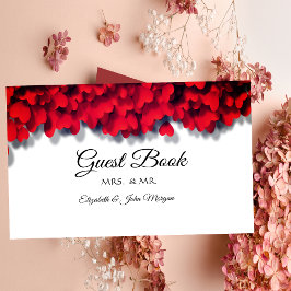 Eleganta röda hjärtan gästböcker
