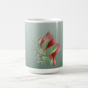 Eleganta röda och gröna kaffemuggar